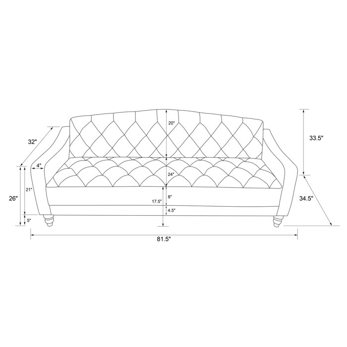 Novogratz Vintage 81.5'' Velvet Sleeper Sofa & Reviews Wayfair